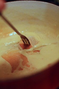 scraping fondue clean