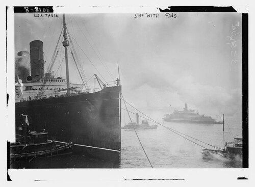 LUSITANIA -- Ship with fans (LOC)