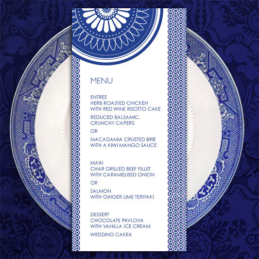 blue willow menu