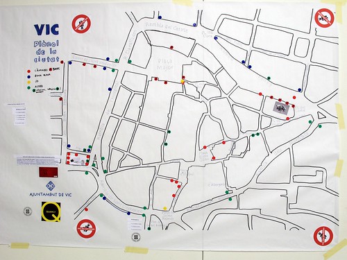 Mapa visualizador de dispositivos tecnológicos de control, Vic, Barcelona, Spain