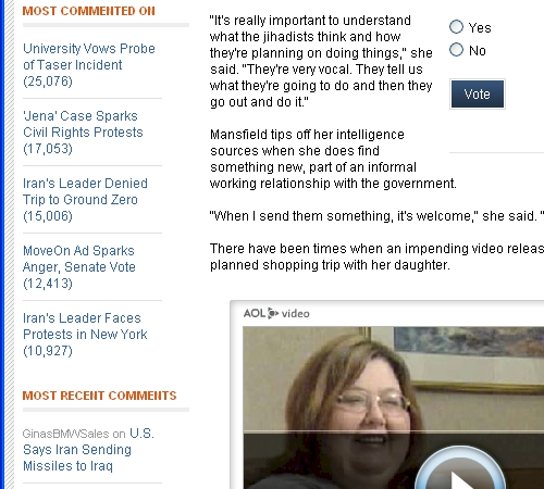 AOL News Beta Most Commented Detail Screenshot - 09/20/07
