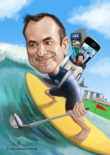 digital caricature for ANZ - A3