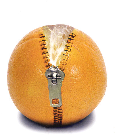 naranja con cremallera