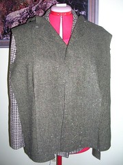 green wool suit