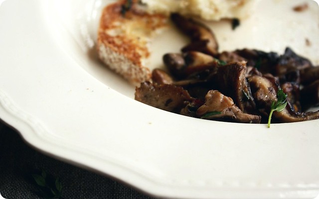 mushrooms, and there's toast.