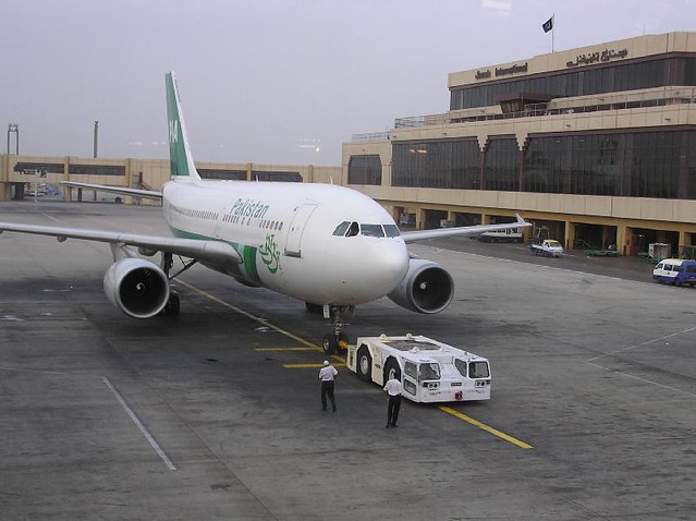 PIA Airbus at Jinnah Terminal, Karachi