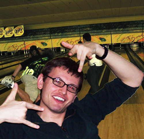 Mike Bowling Alley Photobomb
