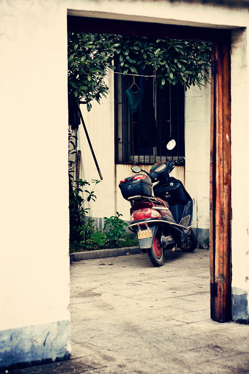 Motorcycle in doorway BLOG