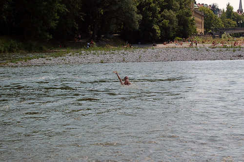 Swimming in the Isar river