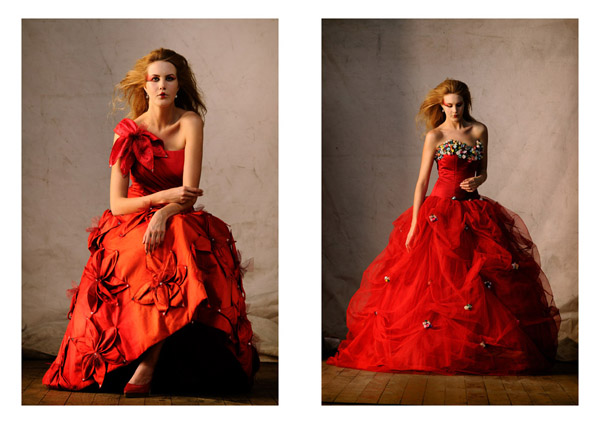Editorial Bridal Fashion, Red Gowns, Catherine Colubriale Couture, Sydney Australia