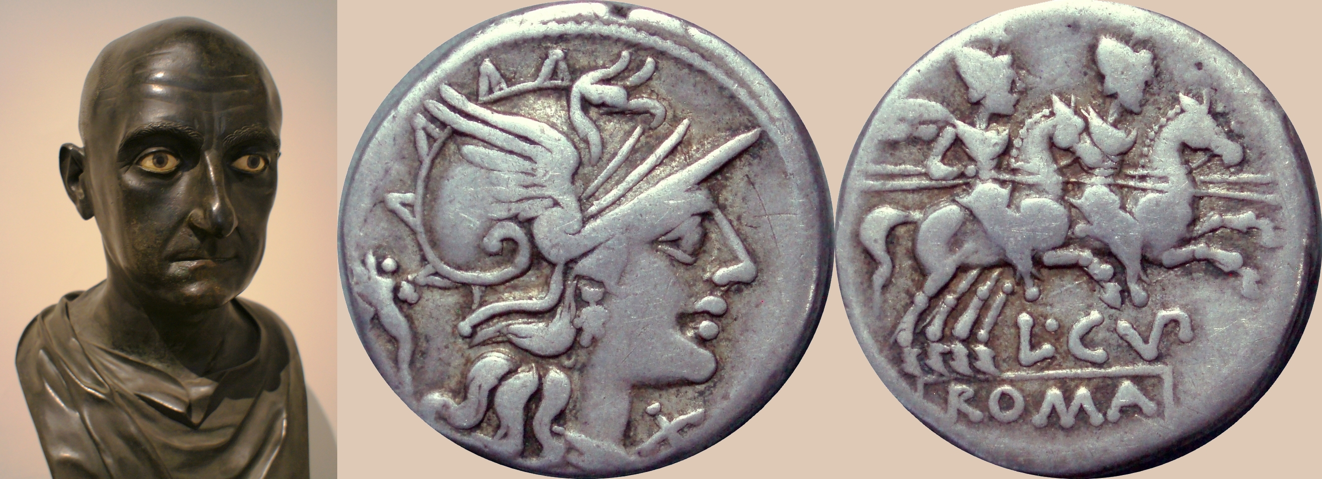 218/1 coin of Cupiennia, 147BC, in the Consulship of Scipio Aemilianus leader of third Punic war against Carthage, with a bust of Scipio Aemilianus 185-129BC