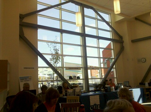 Pic looking out library/reg/recpeption area window at #FallCUE