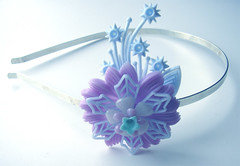 Purple and Blue Vintage Flowers Headband