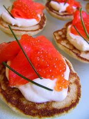 Blinis with ocean trout