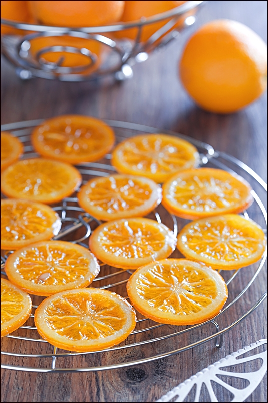 Naranjas confitadas bañadas