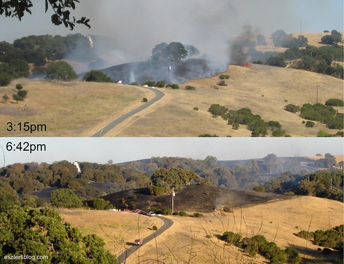 Comparing the hills during and after the fire