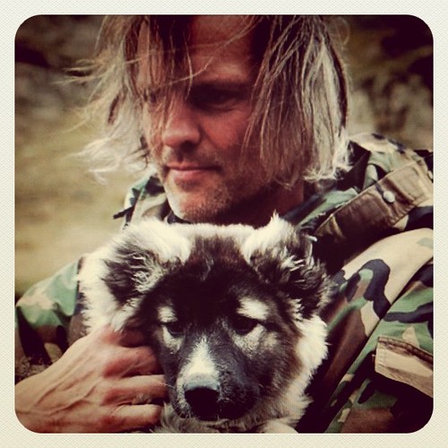 Bjørn Erik Sass with puppy