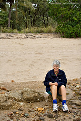 Mum on the beach at Clairview