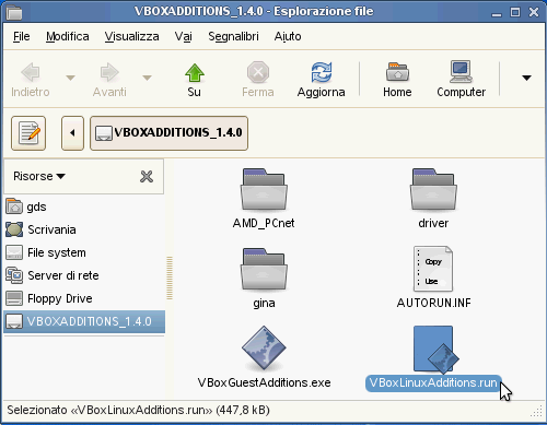 VirtualBox - Guest Additions - SUSE: contenuto del file ISO delle Guest Additions