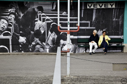 Unframed Project, Vevey, Switzerland. Photo by Nicolas Bouvier, North of Tokyo, 1945 in situ on a dock.