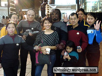 Rachel with a family of Star Treks