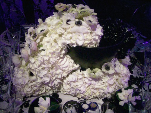 Black and White Wedding Centerpiece Hydrangea and Poppy by designerflowers