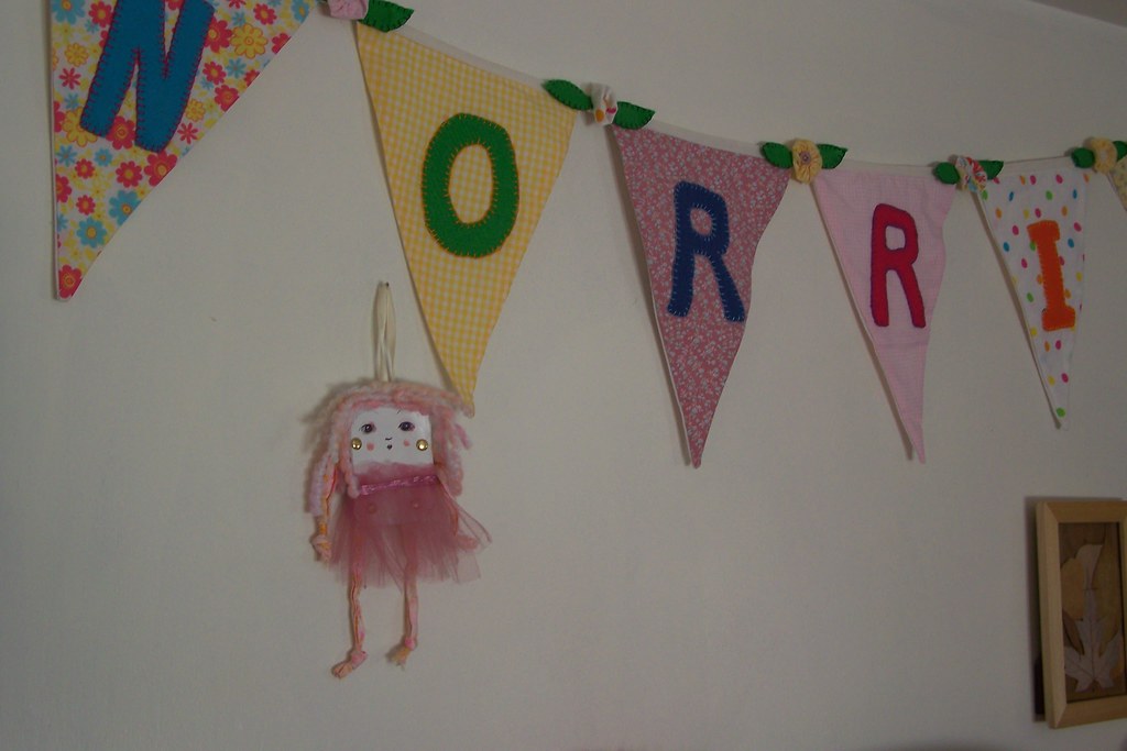 Banner with paper doll (Banner by mom;Paper doll by me)