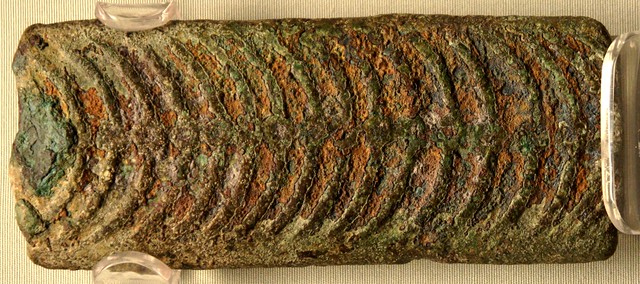 000/7 Fishbone currency bar from the Roman Republic 6th to 4th centuries BC on display in the British Museum