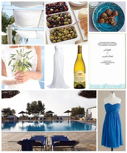 A Santorini inspired wedding is the perfect choice for a laid back couple