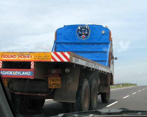Averting the Evil eye, pic on back of lorry