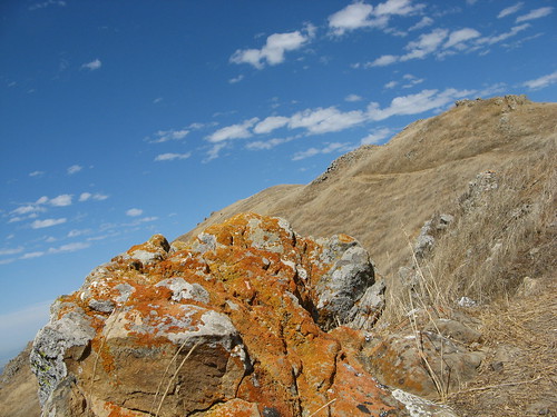 Colorful rocks near the summit