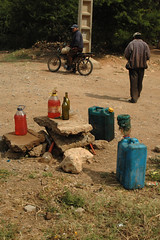 Gasoline for sale, near Algerian border in Morocco