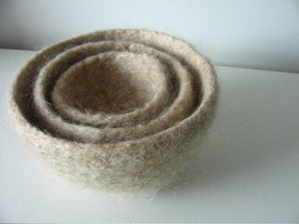 nested felted bowls