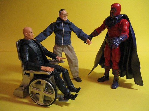 Professor X, Stan Lee and Magneto