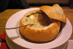 Polish "soup in a bun" or Zurek