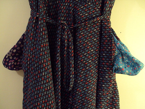 Homemade Buttonup Patterned Dress (pockets)