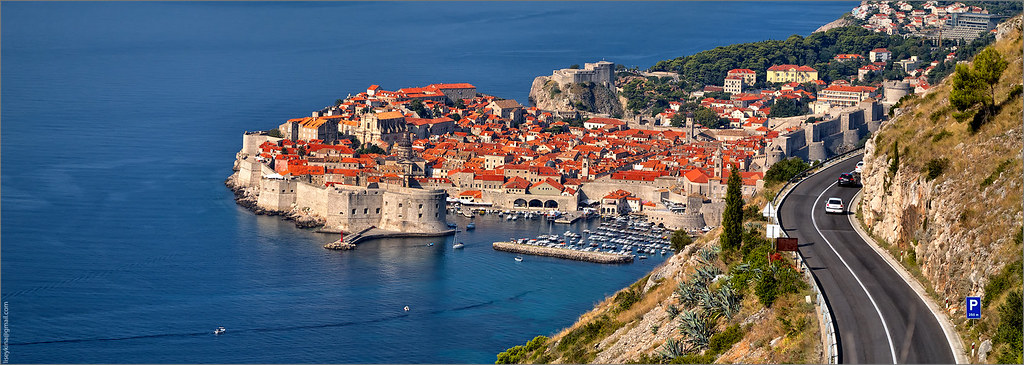 Panorama of Dubrovnik town in Croatia