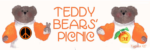 teddy bear peace bumper tig