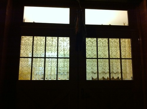 lace curtains at old police station (now luxury condo)