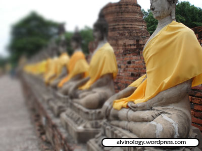 row of buddhas