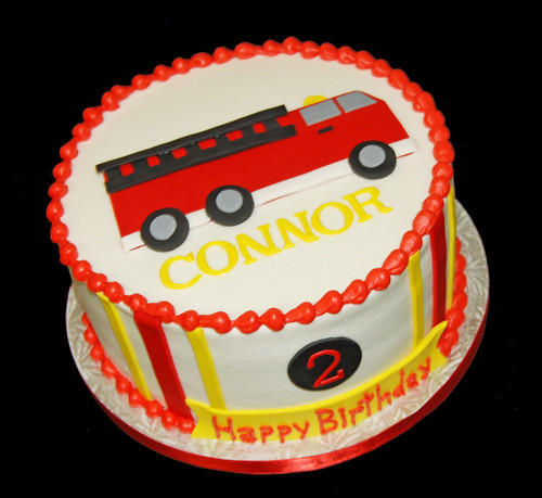 fire truck 2nd birthday cake