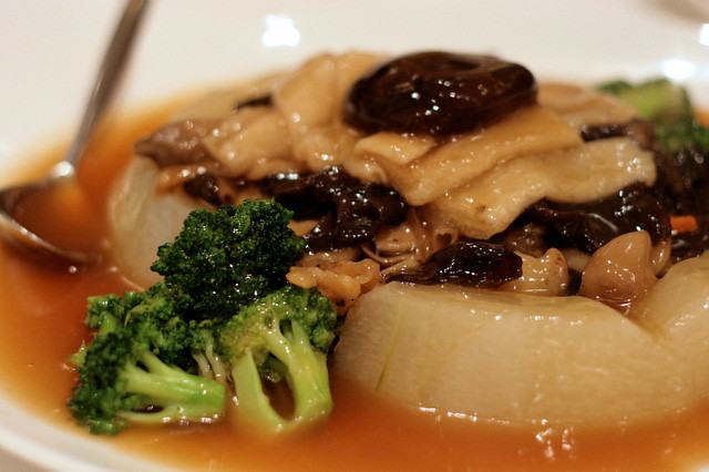 Sauteed Assorted Vegetables served on Winter Melon Ring