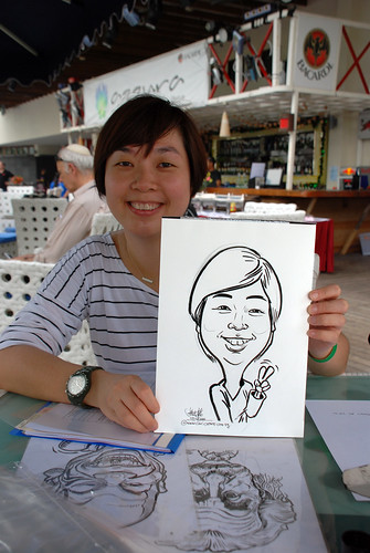 Caricature live sketching for VISA Beach Party 2010 -1