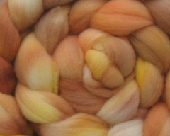 Handspun yarn or fiber... Your choice! Just Peachy Targhee 4.3 oz (WW)
