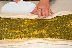 shaping pesto rolls
