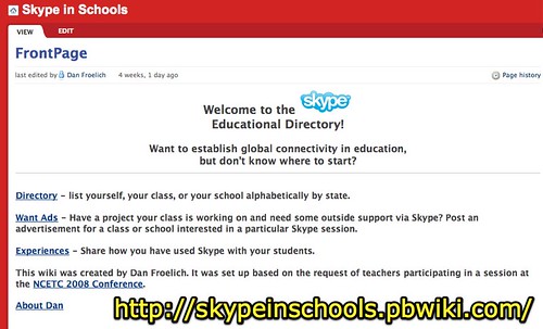 Skype in Schools wiki