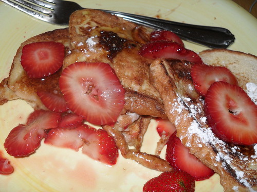 strawberry french toast with a wee bit of bacon marmalade