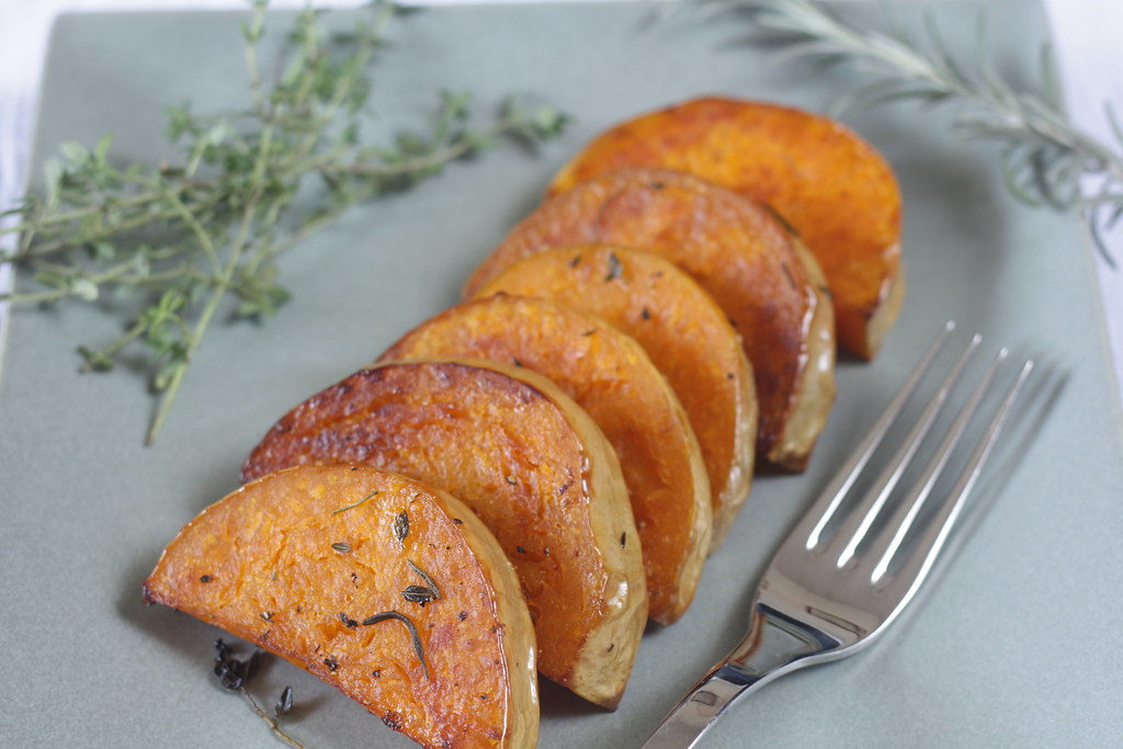 roasted butternut squash with herbs
