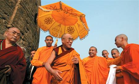 Dalai Lama with Monks