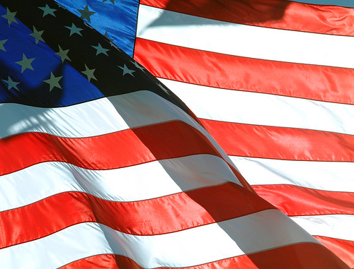 american flag waving in wind. Realistic american flagsold